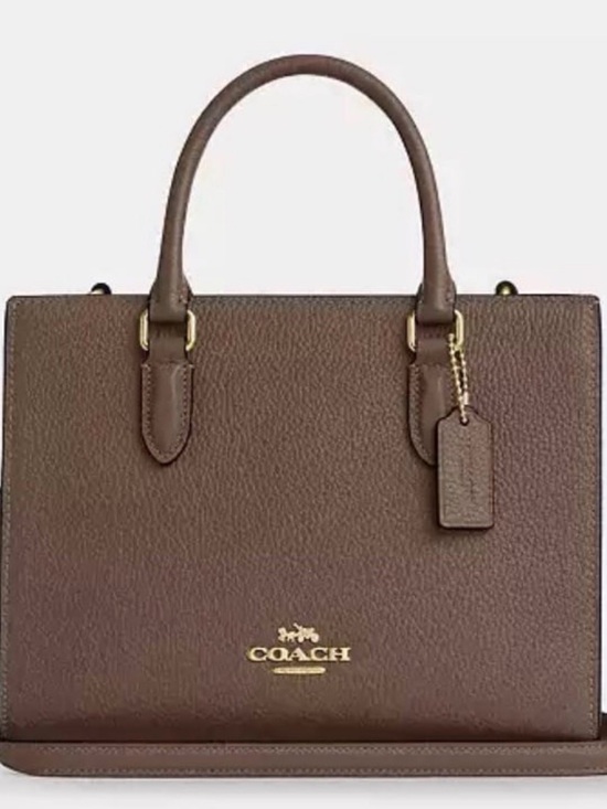 Coach Handbags - Coach Brown Pebbled Leather Satchel with Gold Hardware